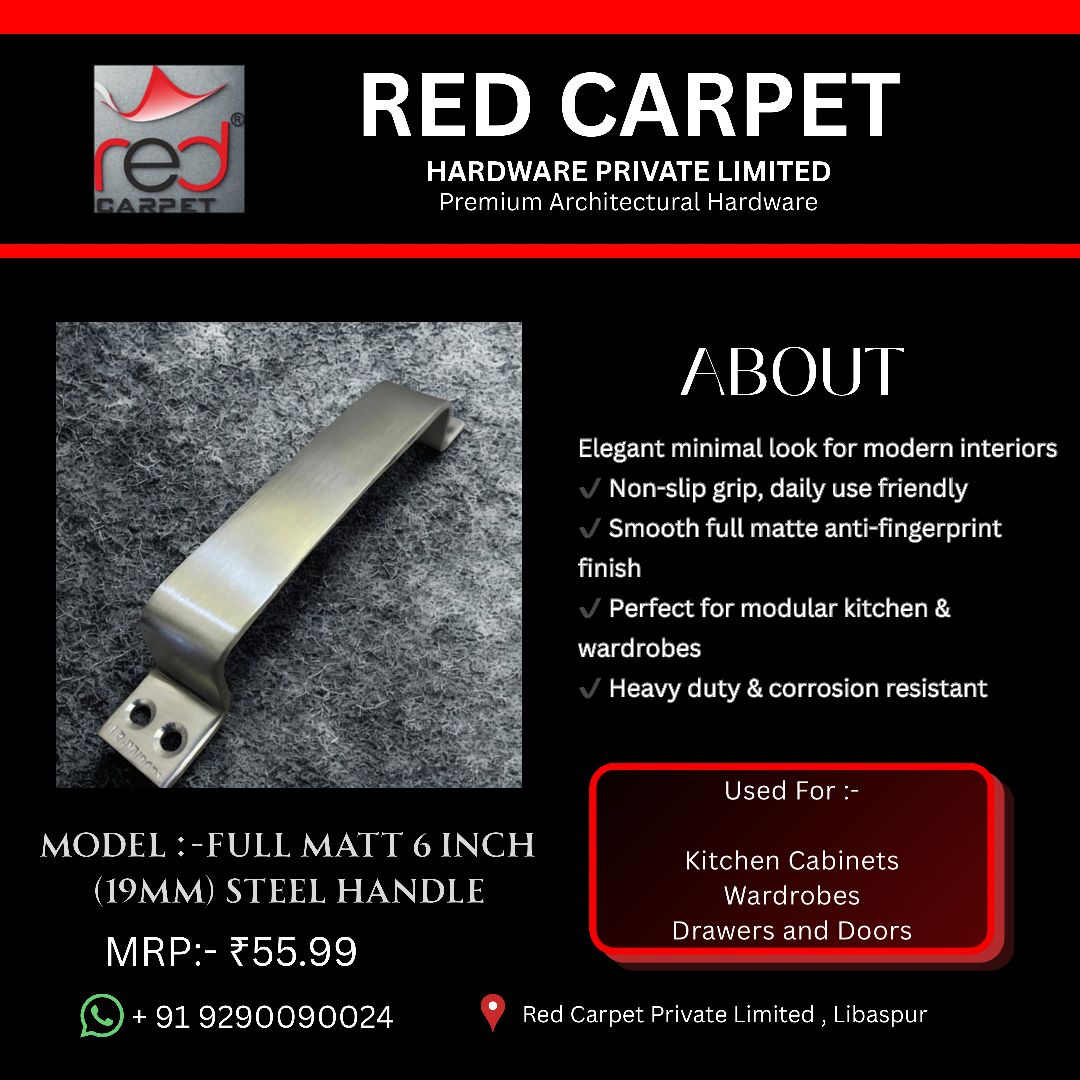 FULL MATT 6" (19MM) STEEL HANDLE