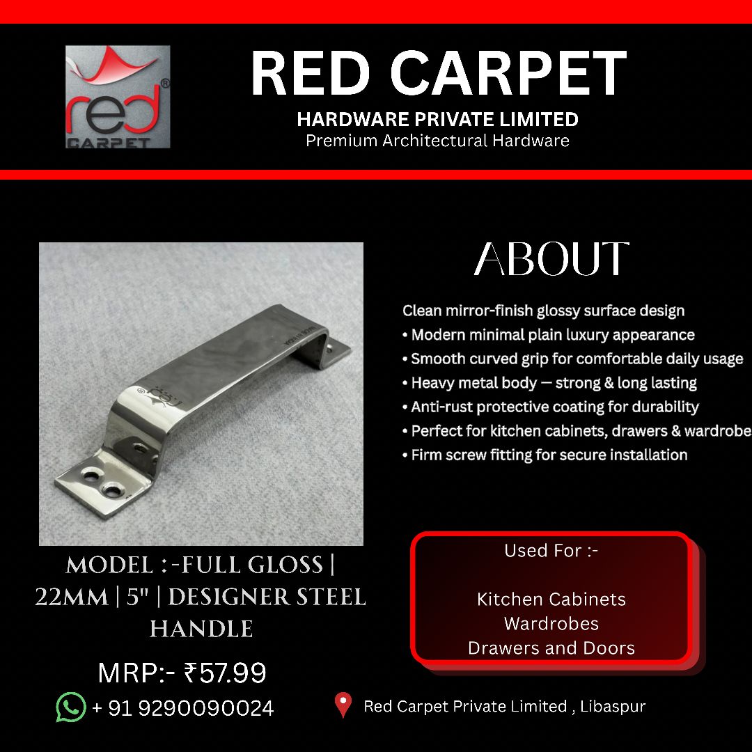 FULL GLOSS | 22MM 5" | DESIGNER STEEL HANDLE