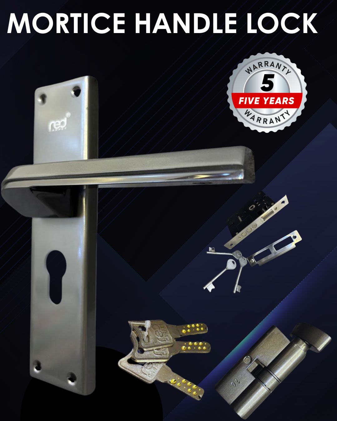 812 Osk BLACK SATIN PREMIUM MORTICE HANDLE