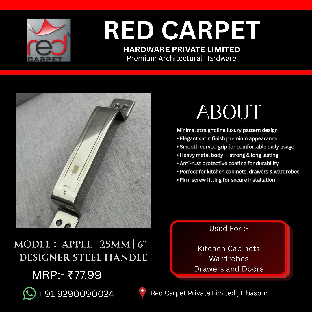 APPLE | 25MM | 6" | DESIGNER STEEL HANDLE
