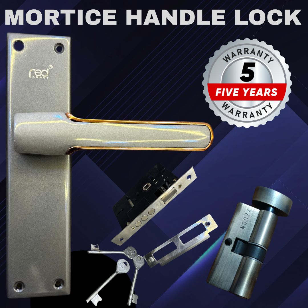 813 KY GREY SATIN & ROSE GOLD MORTICE HANDLE