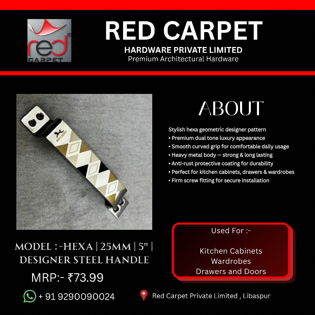 HEXA | 25MM | 5" | DESIGNER STEEL HANDLE