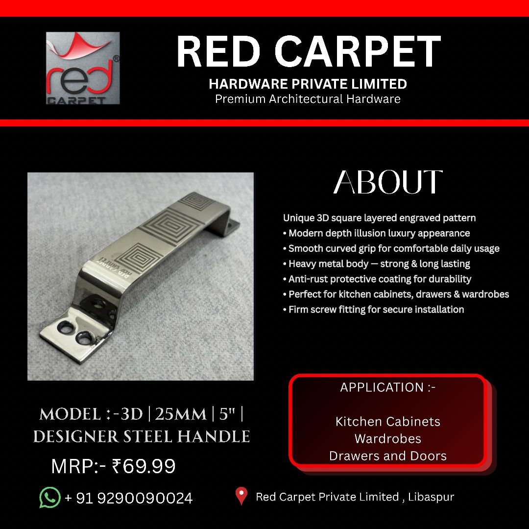 3D |25MM 5" | DESIGNER STEEL HANDLE
