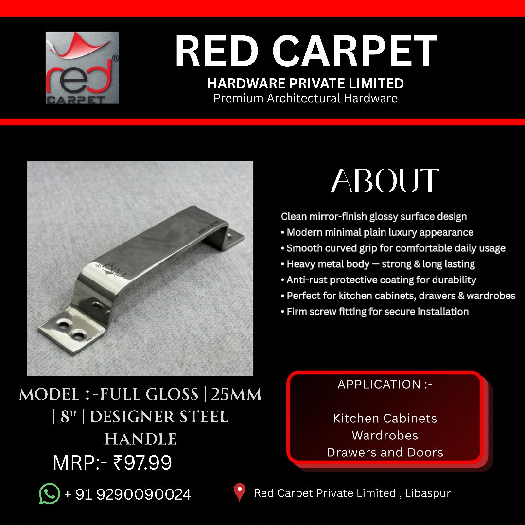 FULL GLOSS | 25MM | 8" | DESIGNER STEEL HANDLE