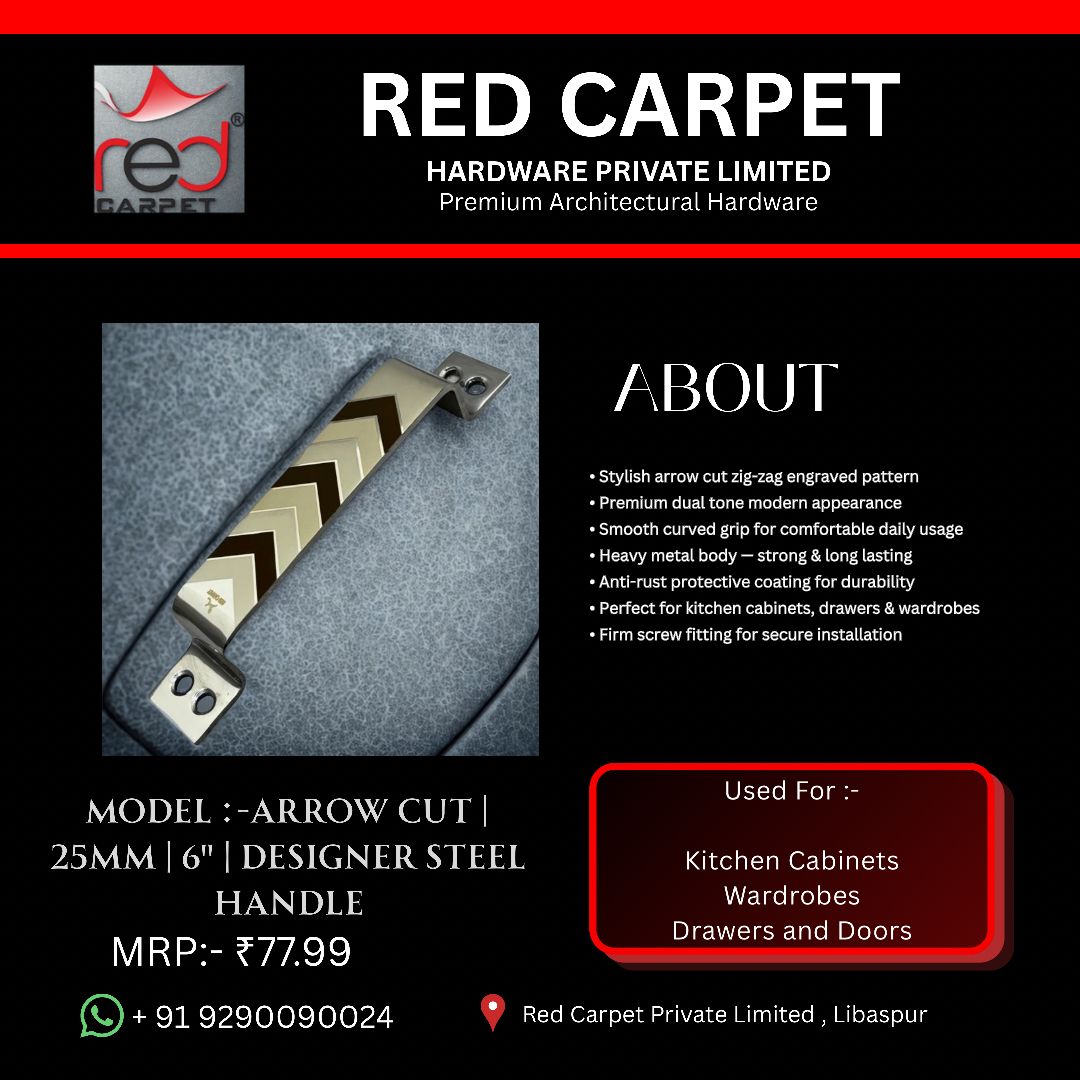 ARROW CUT | 25MM | 6" | DESIGNER STEEL HANDLE