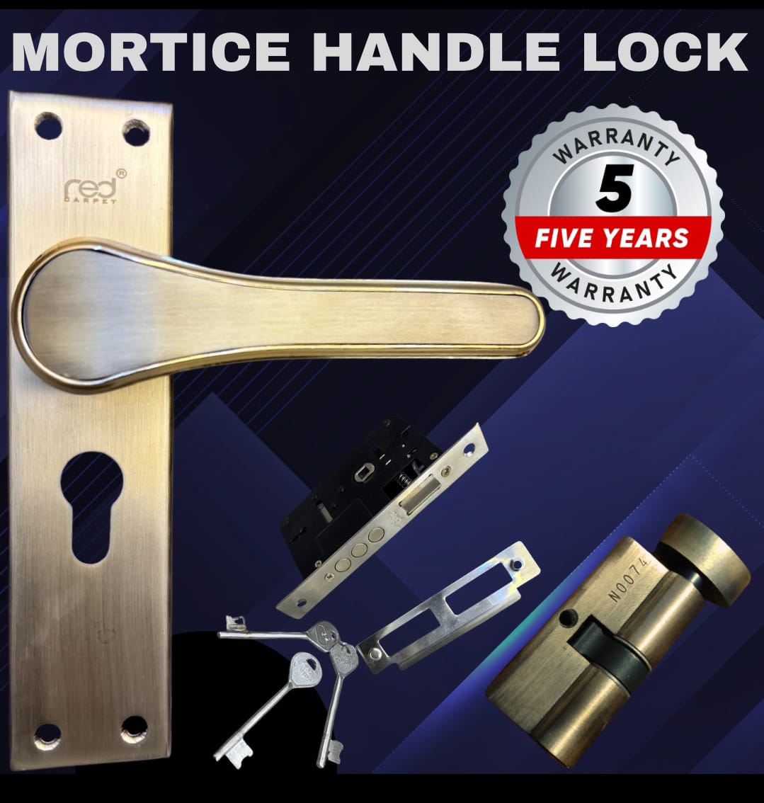 802 Closed 8" Mortice Handle Lock – Antique Gold Finish