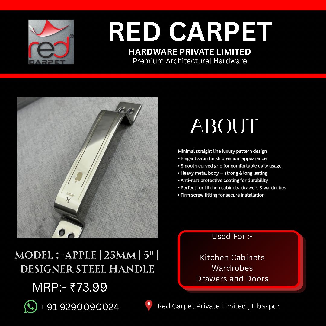 APPLE | 25MM | 5" | DESIGNER STEEL HANDLE