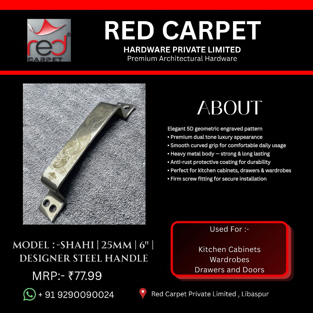 SHAHI | 25MM | 6" | DESIGNER STEEL HANDLE
