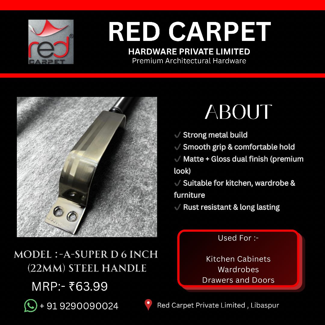 A-SUPER D 6 INCH (22MM) STEEL HANDLE