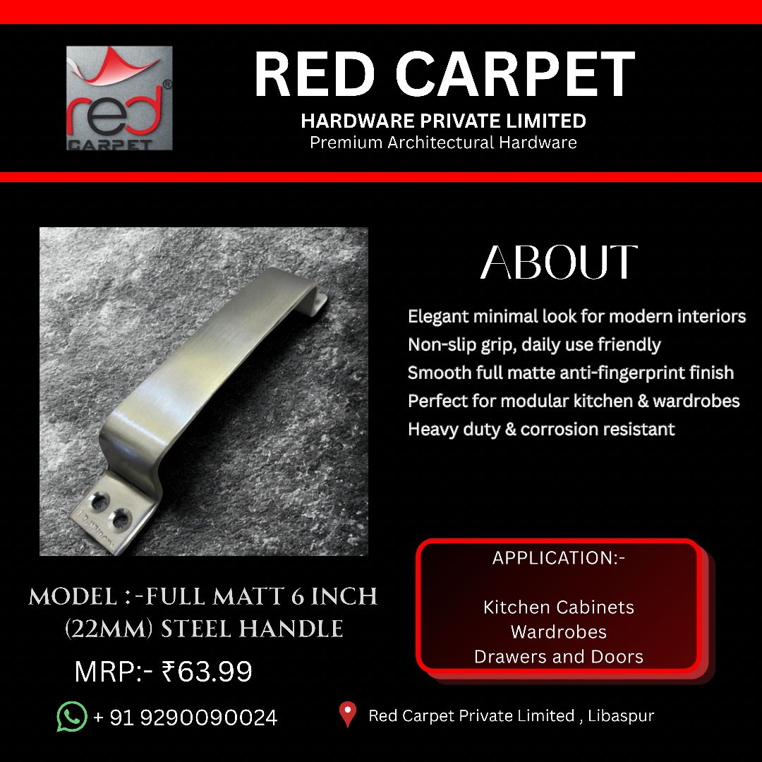 FULL MATT 6" (22MM) STEEL HANDLE