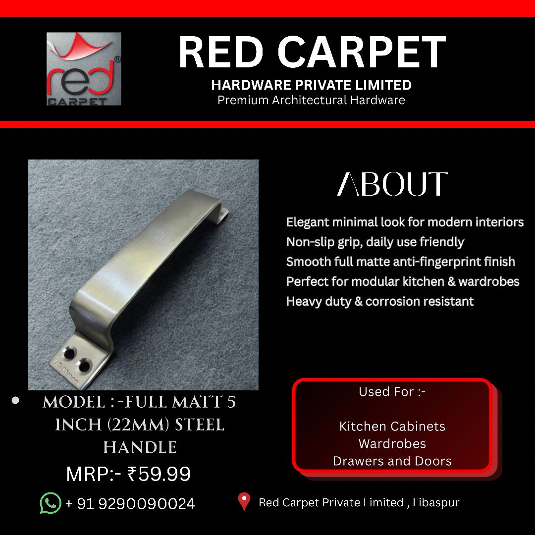 FULL MATT 5" (22MM) STEEL HANDLE