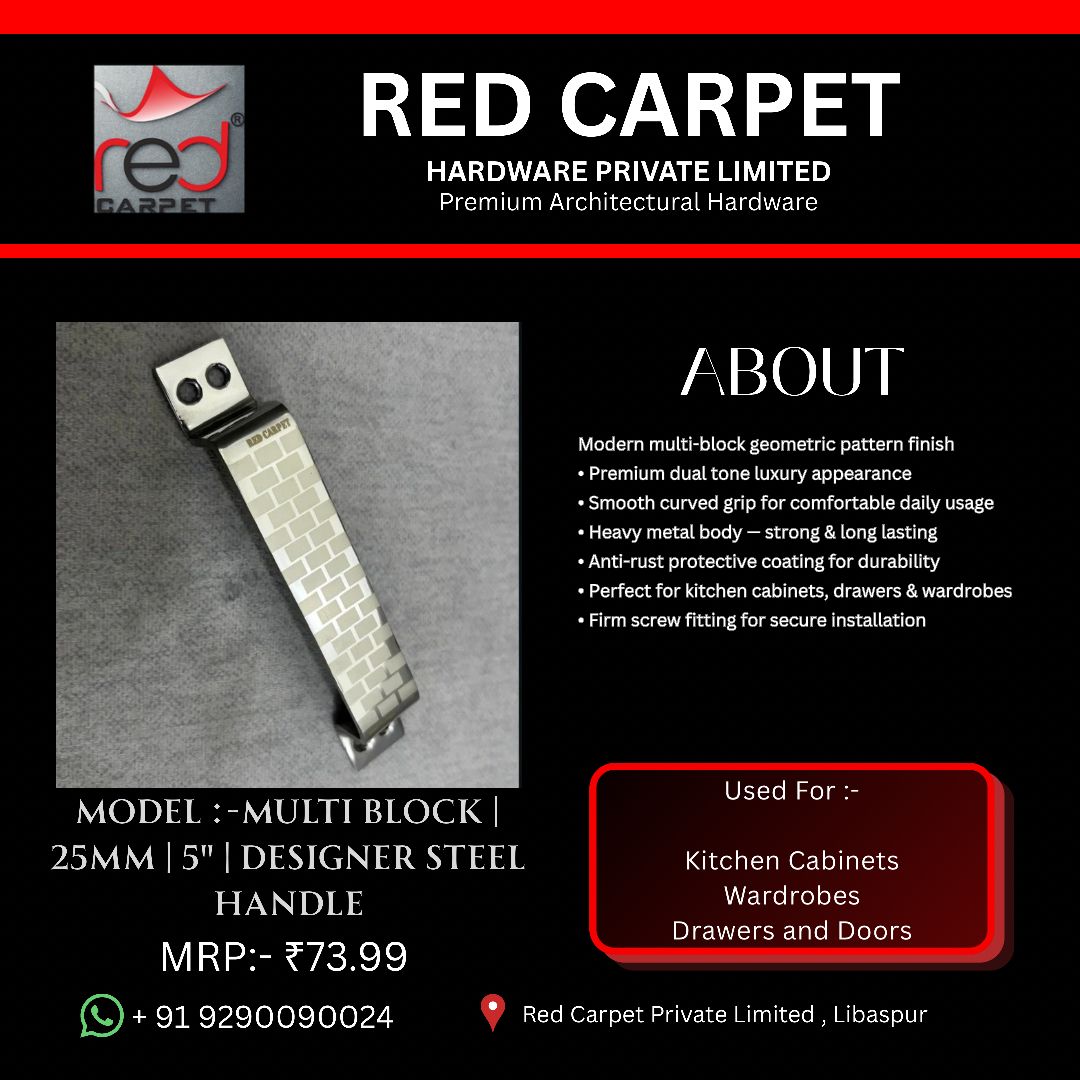 MULTI BLOCK | 25MM | 5" | DESIGNER STEEL HANDLE